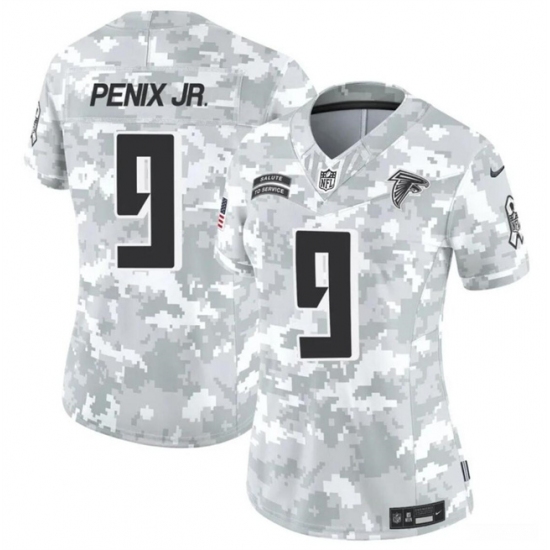 Women's Atlanta Falcons #9 Michael Penix Jr. 2024 F.U.S.E Arctic Camo Salute To Service Limited Stitched Football Jersey(Run Small) - Ujersey