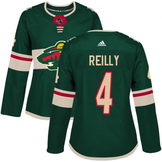 Women's Adidas Minnesota Wild #4 Mike Reilly Authentic Green Home NHL Jersey - Ujersey