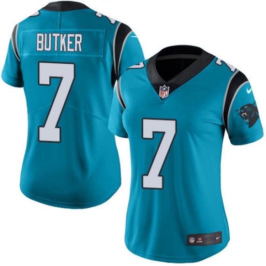 Women's Nike Carolina Panthers #7 Harrison Butker Blue Alternate Vapor Untouchable Limited Player NFL Jersey - Ujersey