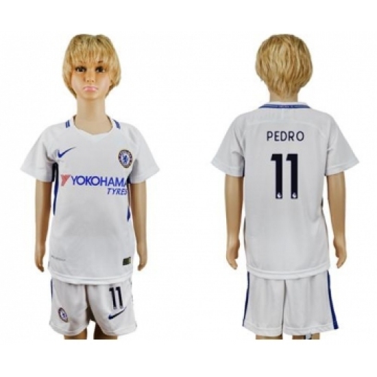 Chelsea #11 Pedro Away Kid Soccer Club Jersey