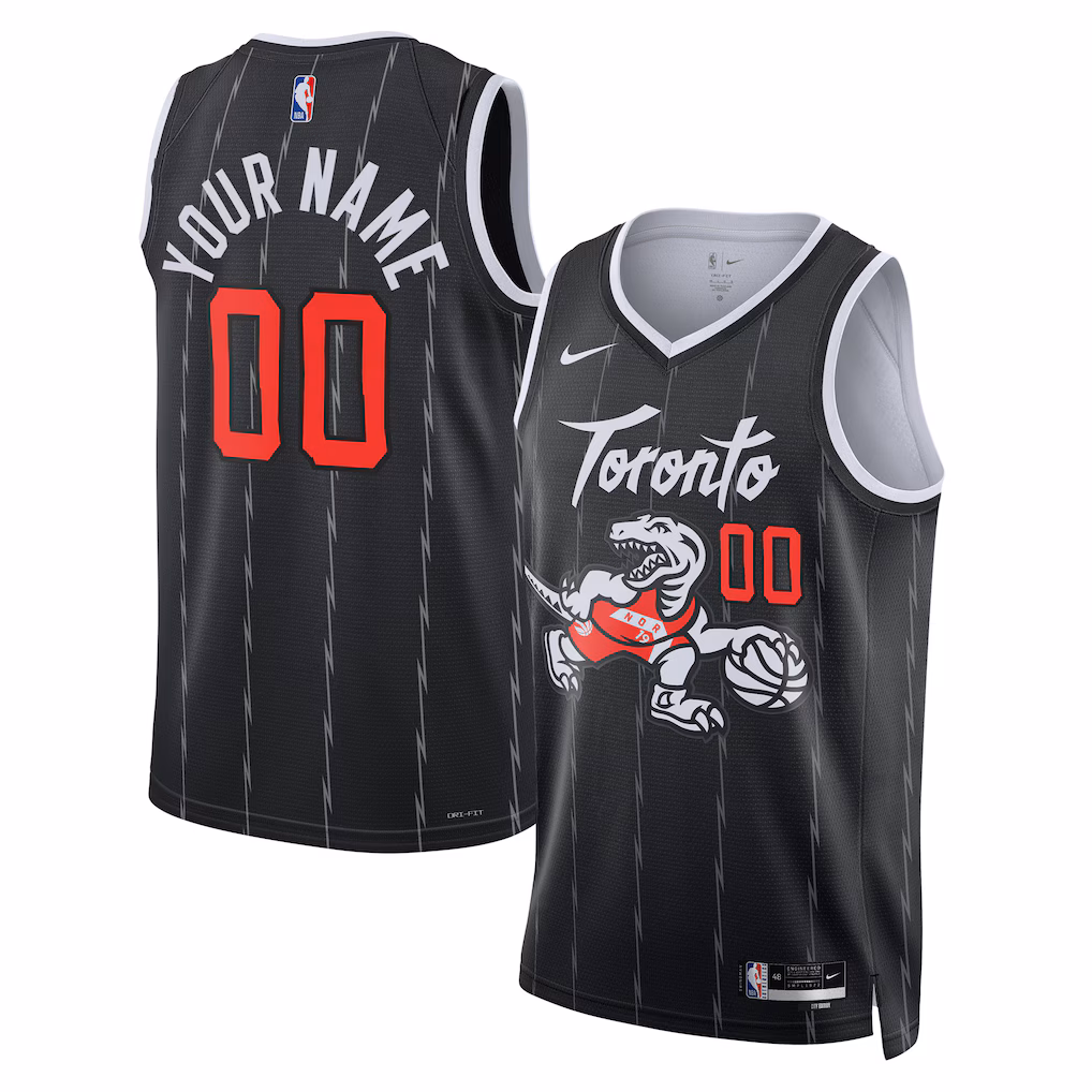 Unisex Toronto Raptors Nike Black 2025/26 City Edition Swingman Custom Jersey