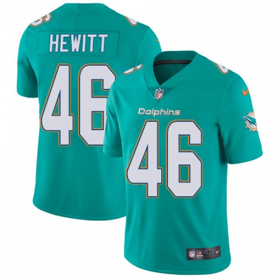 Youth Nike Miami Dolphins #46 Neville Hewitt Elite Aqua Green Team Color NFL Jersey - Ujersey
