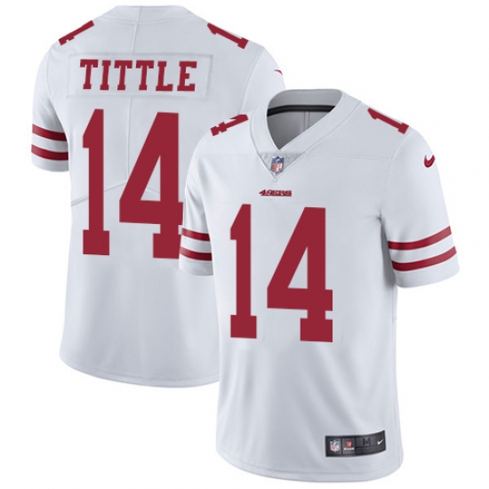 Youth Nike San Francisco 49ers #14 Y.A. Tittle White Vapor Untouchable Limited Player NFL Jersey - Ujersey