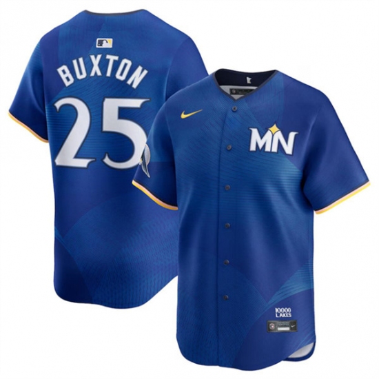 Men's Minnesota Twins #25 Byron Buxton Royal 2024 City Connect Limited Stitched Baseball Jersey - Ujersey