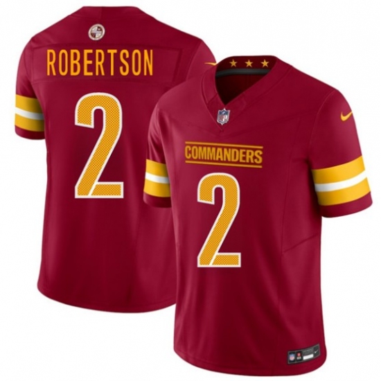 Men's Washington Commanders #2 Amik Robertson Burgundy F.U.S.E. Vapor Limited Football Stitched Jersey - Ujersey