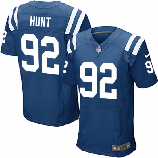 Men's Nike Indianapolis Colts #92 Margus Hunt Elite Royal Blue Team Color NFL Jersey