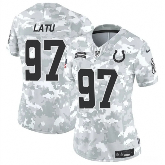 Women's Indianapolis Colts #97 Laiatu Latu 2024 F.U.S.E Arctic Camo Salute To Service Limited Stitched Jersey(Run Small) - Ujersey