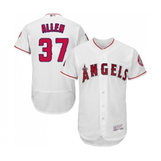 Men's Los Angeles Angels of Anaheim #37 Cody Allen White Home Flex Base Authentic Collection Baseball Jersey - Ujersey
