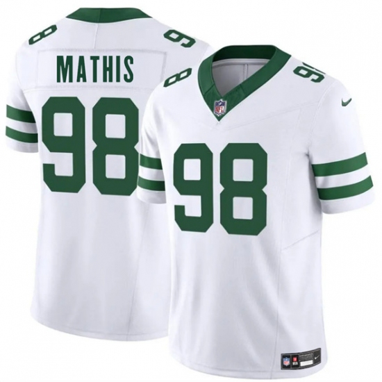 Men's New York Jets #98 Phidarian Mathis White 2025 F.U.S.E. Vapor Untouchable Limited Football Stitched Jersey - Ujersey