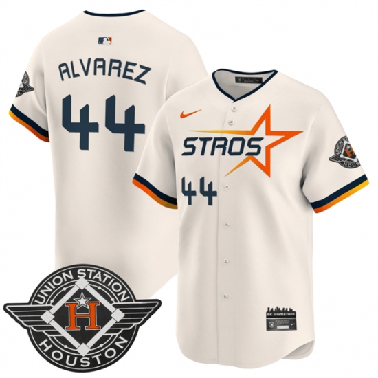 Men's Houston Astros #44 Yordan Alvarez Cream 2025 City Connect Limited Stitched Baseball Jersey - Ujersey