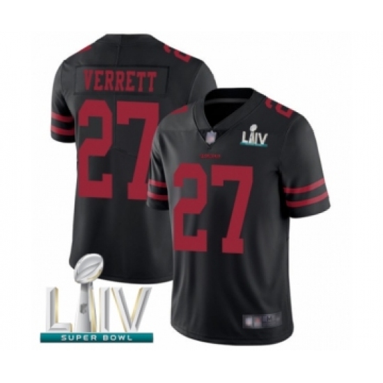 Youth San Francisco 49ers #27 Jason Verrett Black Vapor Untouchable Limited Player Super Bowl LIV Bound Football Jersey - Ujersey