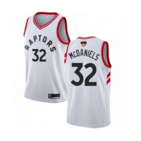 Men's Toronto Raptors #32 KJ McDaniels Swingman White 2019 Basketball Finals Bound Jersey - Association Edition - Ujersey