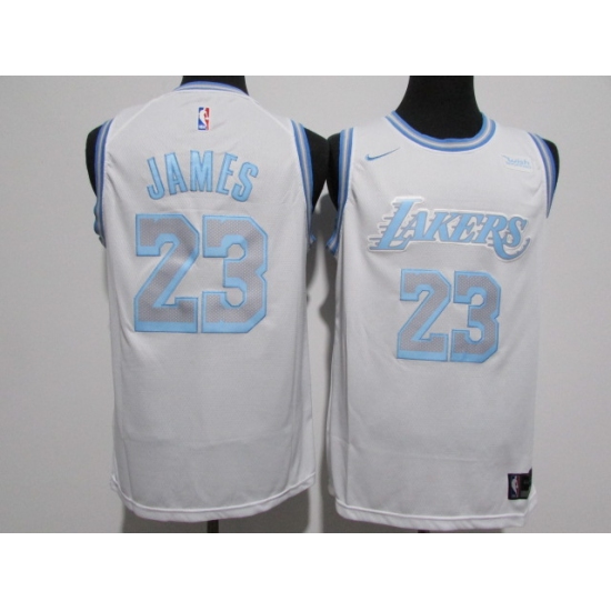 Men's Los Angeles Lakers #23 LeBron James Nike White 2020-21 Swingman Jersey - Ujersey