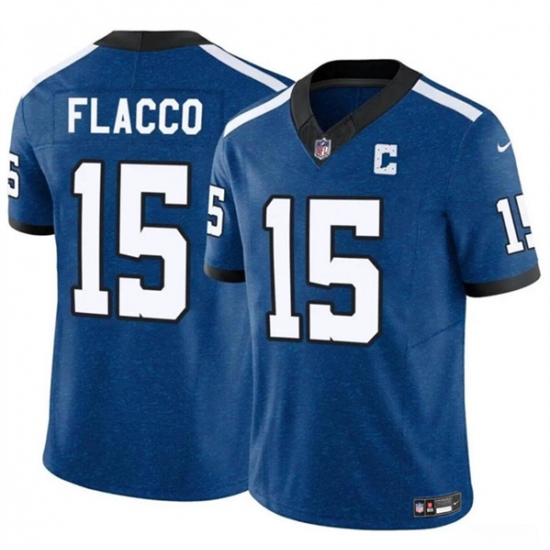 Youth Indianapolis Colts #15 Joe Flacco Blue 2024 F.U.S.E. Throwback Vapor Untouchable Limited Football Stitched Jersey - Ujersey