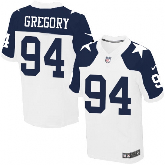 Men's Nike Dallas Cowboys #94 Randy Gregory Elite White Throwback Alternate NFL Jersey - Ujersey