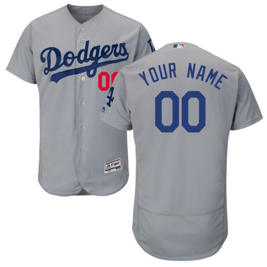 2342793Men's Los Angeles Dodgers Majestic Alternate Road Gray Flex Base Authentic Collection Custom Jersey