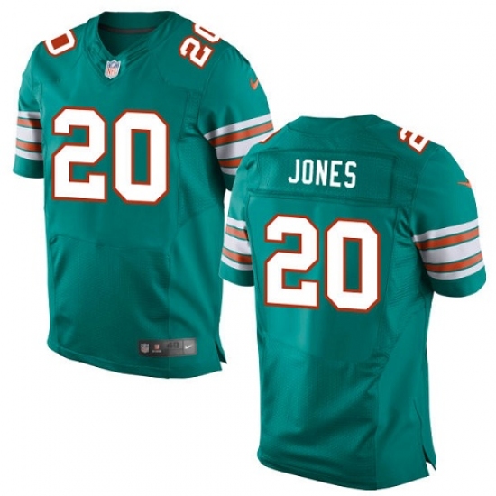 Men's Nike Miami Dolphins #20 Reshad Jones Elite Aqua Green Alternate NFL Jersey
