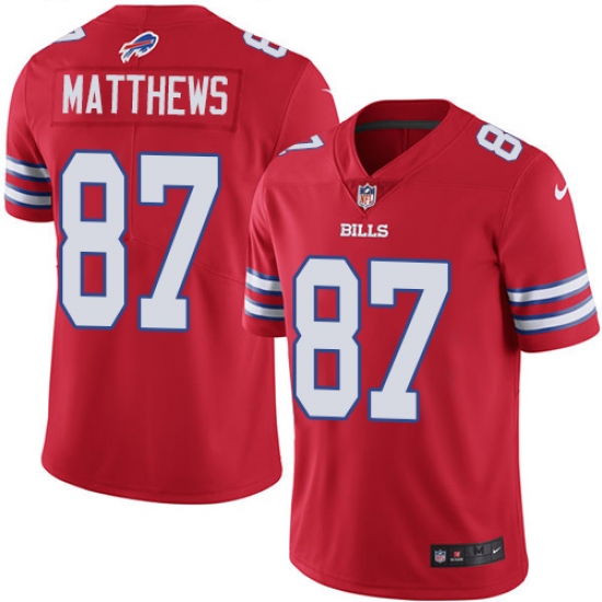 Men's Nike Buffalo Bills #87 Jordan Matthews Limited Red Rush Vapor Untouchable NFL Jersey - Ujersey