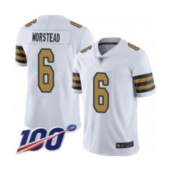 Men's New Orleans Saints #6 Thomas Morstead Limited White Rush Vapor Untouchable 100th Season Football Jersey - Ujersey