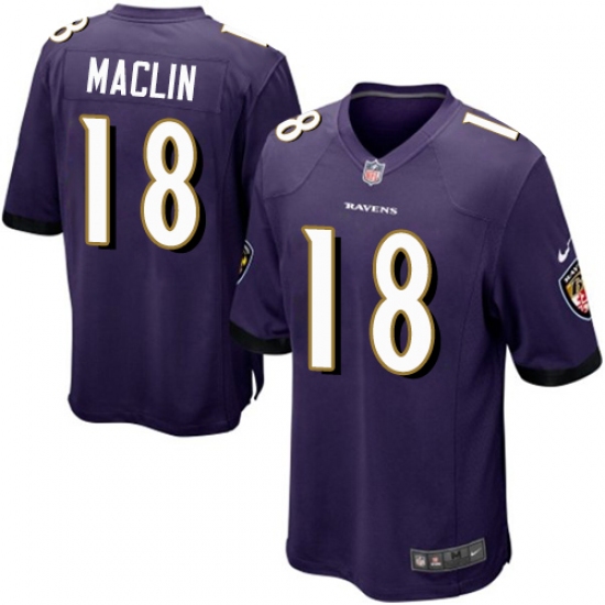 Men's Nike Baltimore Ravens #18 Jeremy Maclin Game Purple Team Color NFL Jersey - Ujersey