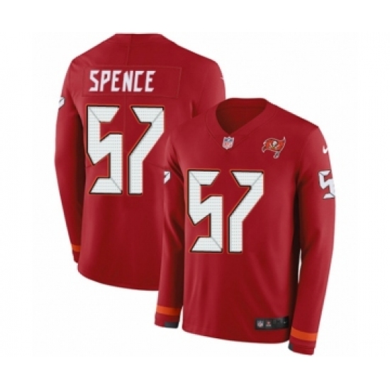 Men's Nike Tampa Bay Buccaneers #57 Noah Spence Limited Red Therma Long Sleeve NFL Jersey - Ujersey
