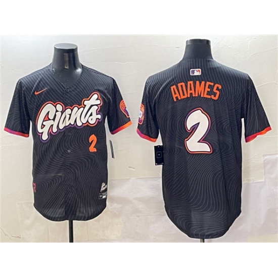 Men's San Francisco Giants #2 Willy Adames Anthracite 2025 City Connect Limited Stitched Baseball Jersey - Ujersey