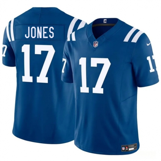 Men's Indianapolis Colts #17 Daniel Jones Blue 2025 F.U.S.E. Vapor Limited Football Stitched Jersey - Ujersey
