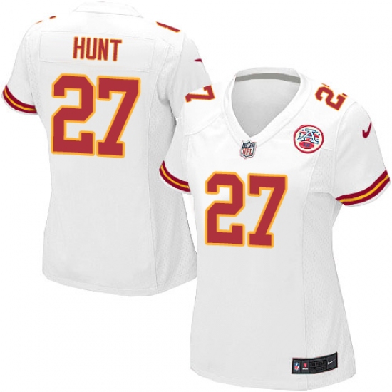 Women's Nike Kansas City Chiefs #27 Kareem Hunt Game White NFL Jersey - Ujersey