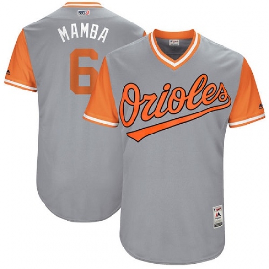 Men's Majestic Baltimore Orioles #6 Jonathan Schoop 