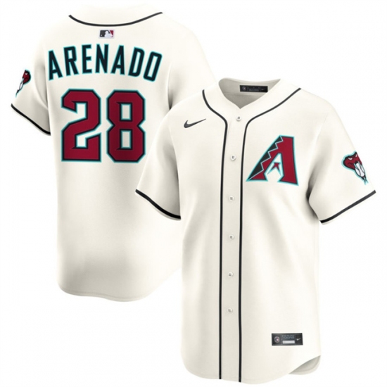 Men's Arizona Diamondbacks #28 Nolan Arenado Cream Home Limited Stitched Baseball Jersey - Ujersey