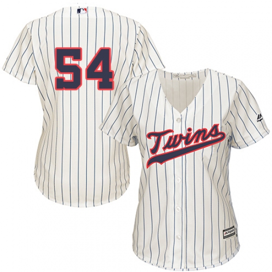 Women's Majestic Minnesota Twins #54 Ervin Santana Replica Cream Alternate Cool Base MLB Jersey - Ujersey