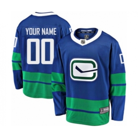 Men's Vancouver Canucks Customized Fanatics Branded Royal Blue Alternate Breakaway Hockey Jersey - Ujersey