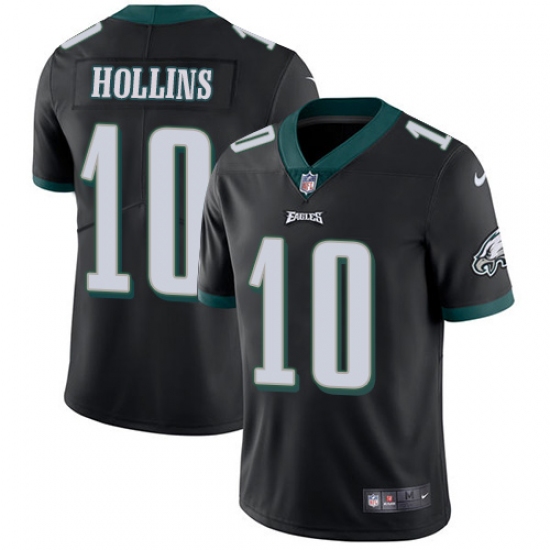 Youth Nike Philadelphia Eagles #10 Mack Hollins Black Alternate Vapor Untouchable Limited Player NFL Jersey - Ujersey
