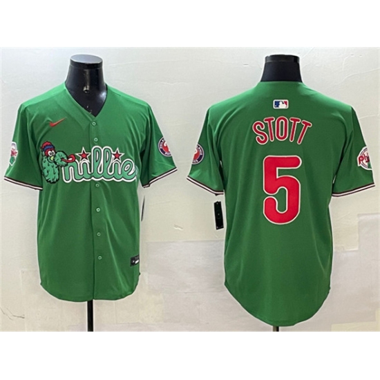Men's Philadelphia Phillies #5 Bryson Stott Green Phanatic Limited Stitched Jersey - Ujersey