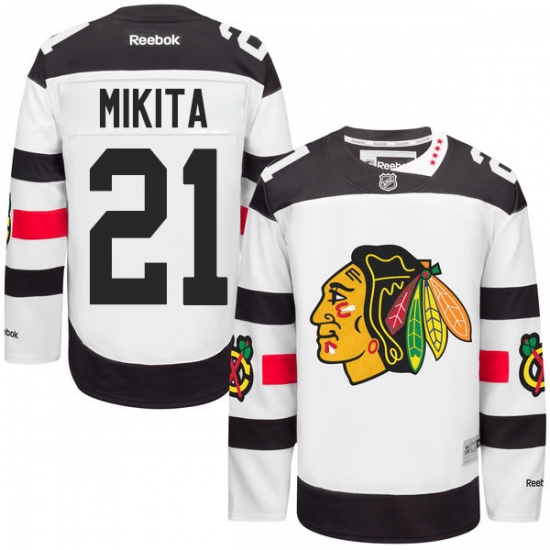 Men's Reebok Chicago Blackhawks #21 Stan Mikita Premier White 2016 Stadium Series NHL Jersey - Ujersey