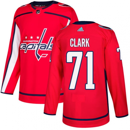 Men's Adidas Washington Capitals #71 Kody Clark Authentic Red Home NHL Jersey - Ujersey