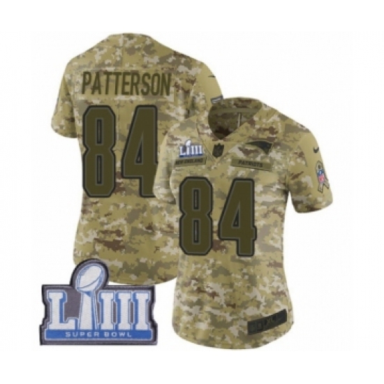 Women's Nike New England Patriots #84 Cordarrelle Patterson Limited Camo 2018 Salute to Service Super Bowl LIII Bound NFL Jersey - Ujersey