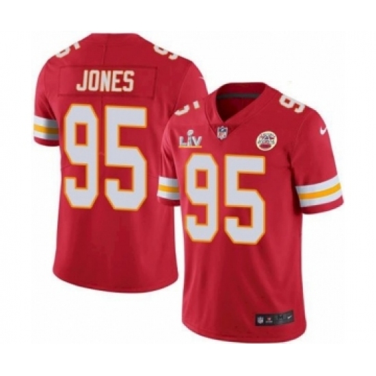 Men's  Kansas City Chiefs #95 Chris Jones Red 2021 Super Bowl LV Jersey - Ujersey