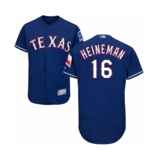 Men's Texas Rangers #16 Scott Heineman Royal Blue Alternate Flex Base Authentic Collection Baseball Player Jersey - Ujersey