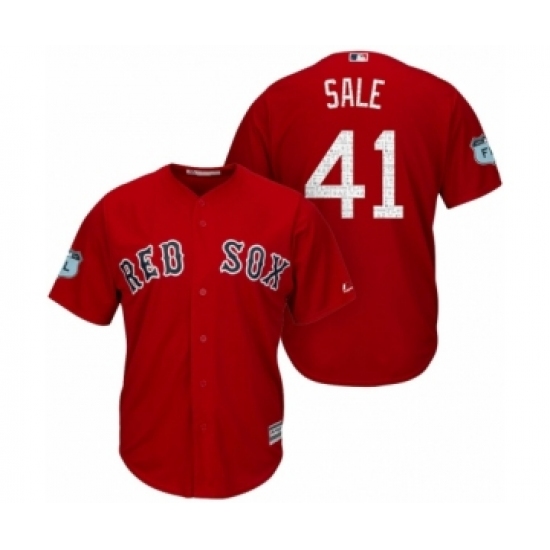 Women's Boston Red Sox  #41 Chris Sale 2017 Spring Training Grapefruit League Patch Red Cool Base Jersey - Ujersey