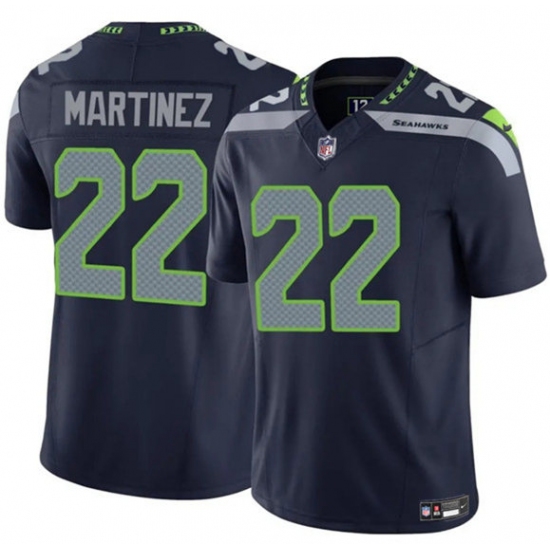 Men's Seattle Seahawks #22 Damien Martinez Navy 2025 F.U.S.E. Vapor Untouchable Limited Football Stitched Jersey - Ujersey