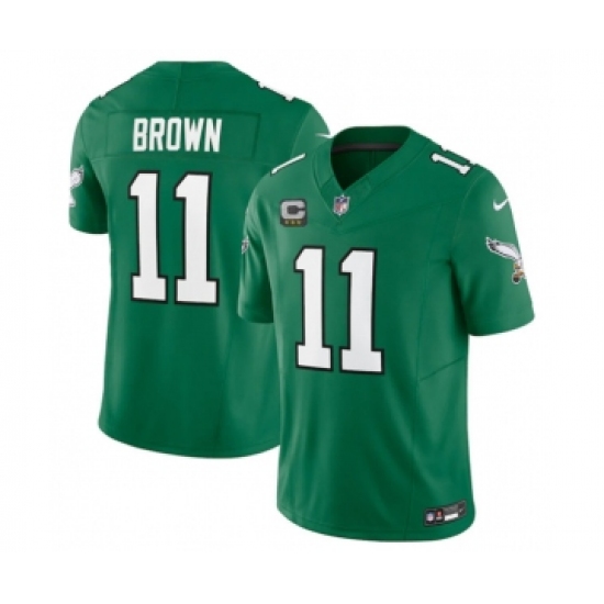 Youth Philadelphia Eagles #11 A. J. Brown Green 2023 F.U.S.E. C Stitched Football Jersey - Ujersey