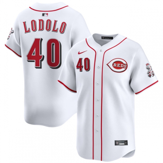 Men's Cincinnati Reds #40 Nick Lodolo White Home Limited Stitched Baseball Jersey - Ujersey