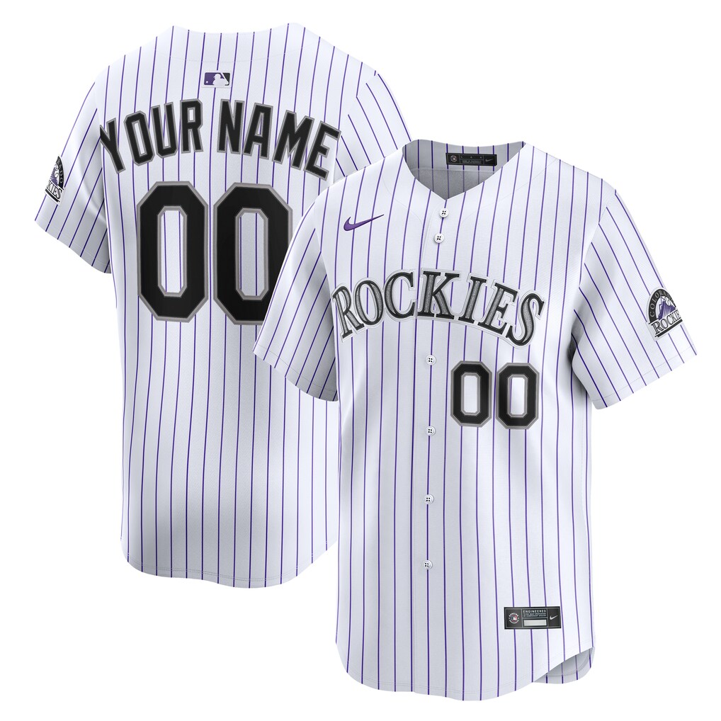 Youth Colorado Rockies  Nike White Home Custom Limited Jersey - Ujersey