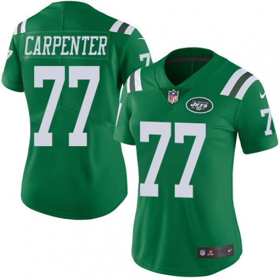 Women's Nike New York Jets #77 James Carpenter Limited Green Rush Vapor Untouchable NFL Jersey - Ujersey