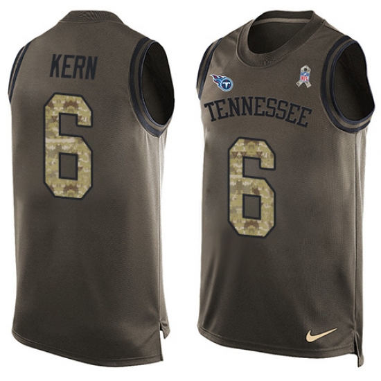 Men's Nike Tennessee Titans #6 Brett Kern Limited Green Salute to Service Tank Top NFL Jersey - Ujersey