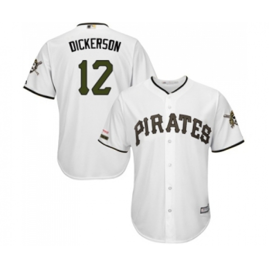 Men's Pittsburgh Pirates #12 Corey Dickerson Replica White Alternate Cool Base Baseball Jersey - Ujersey