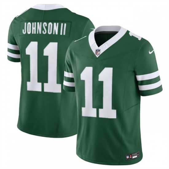 Men's New York Jets #11 Jermaine Johnson Green 2023 F.U.S.E Throwback Limited Football Stitched Jersey - Ujersey