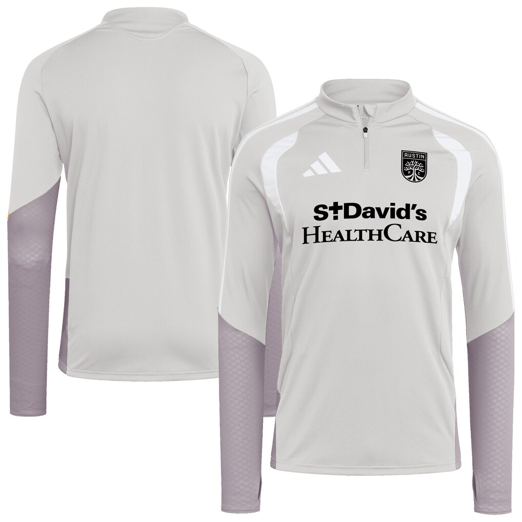 Men's Austin FC adidas Silver 2026 Tiro Competition Quarter-Zip Training Top - Ujersey