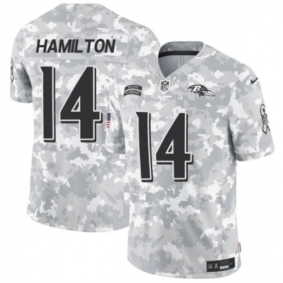 Men's Baltimore Ravens #14 Kyle Hamilton 2024 F.U.S.E. Arctic Camo Salute to Service Limited Football Stitched Jersey - Ujersey
